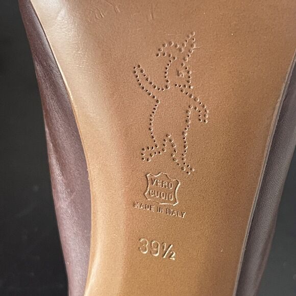 Marni Pumps Women's Leather Square Toe Platform Brown Size‎ 39.5 US 9 - Picture 10 of 13